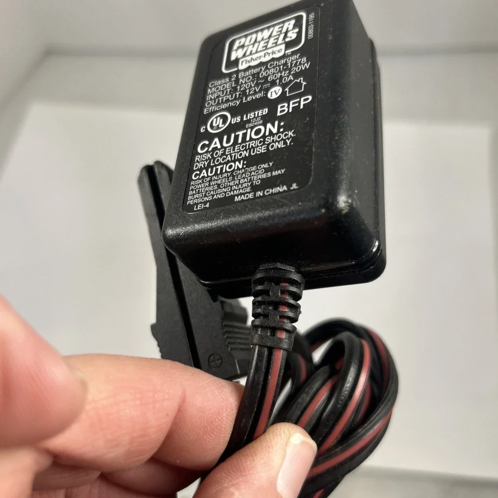 Power Wheels 00801-1778 Fisher Price 12V 1 amp‎ Charger For grey Battery cube